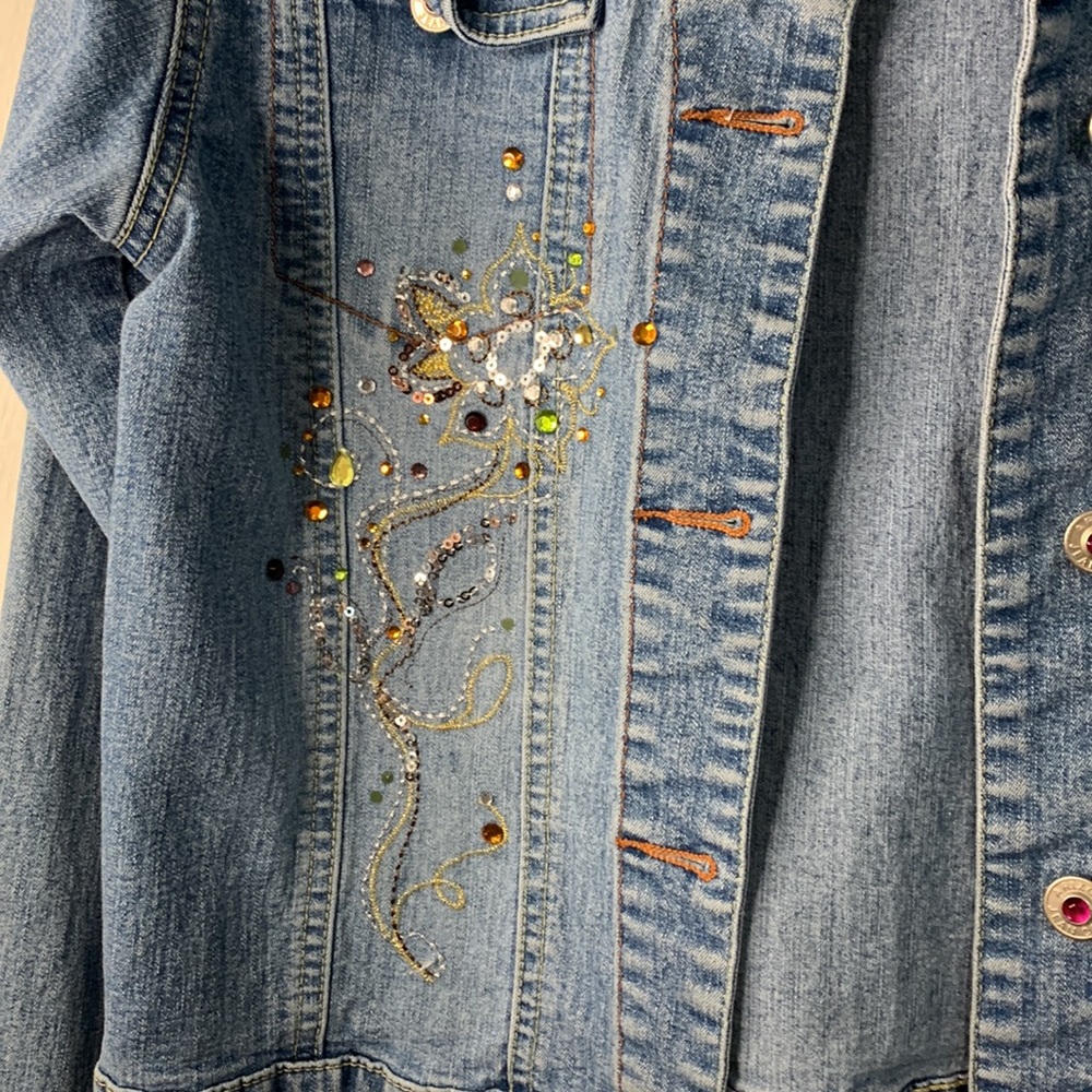 Arizona Jean Co. Denim Jacket women’s sz XL - Picture 4 of 8